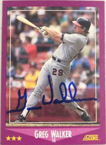 Greg Walker Autographed 1988 Score #93